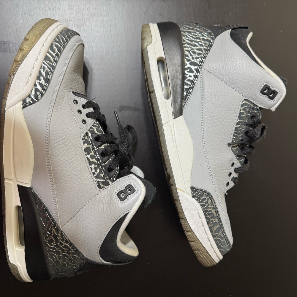 Jordan 3 Wolf Gray and Black